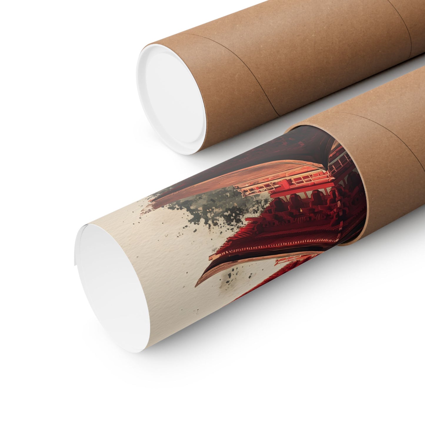 Crimson Pagoda Sumi-e Print | Sacred Series
