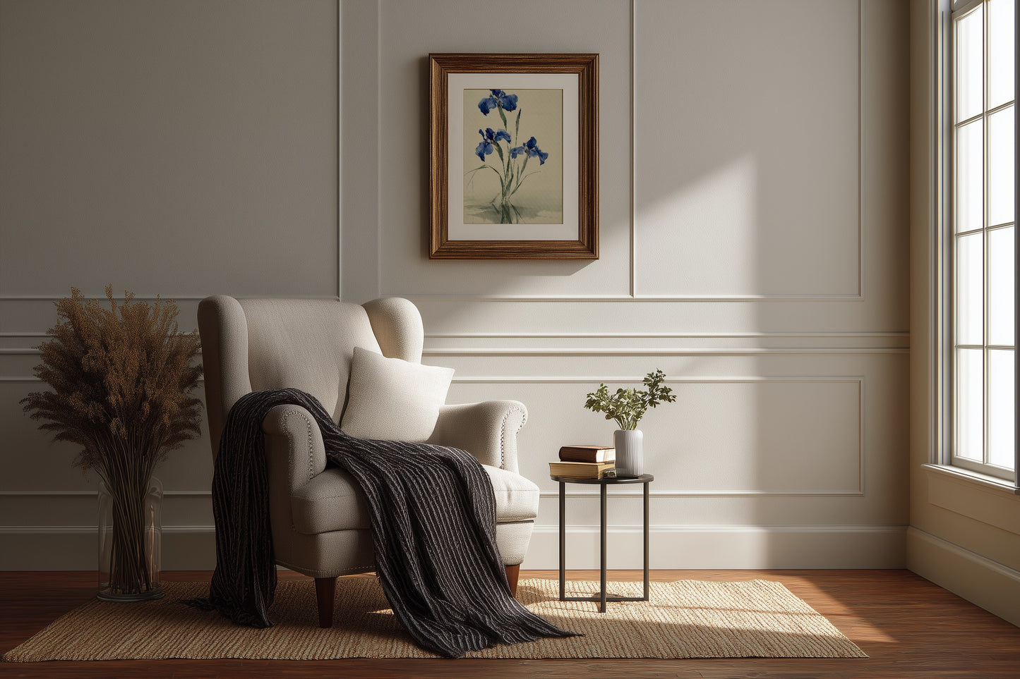 Kakitsubata, Blue Iris at Water's Edge | Botanical Wall Art