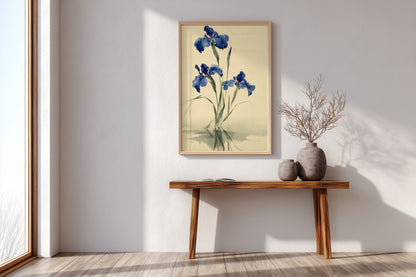 Kakitsubata, Blue Iris at Water's Edge | Botanical Wall Art