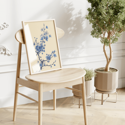 Sakura in Indigo | Japanese Cherry Blossom Watercolor Print
