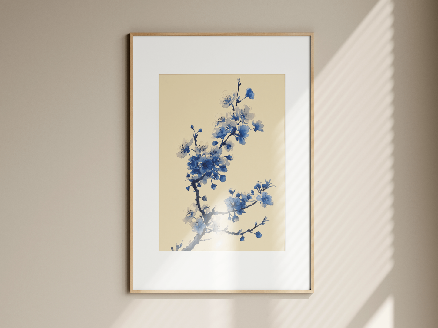 Sakura in Indigo | Japanese Cherry Blossom Watercolor Print