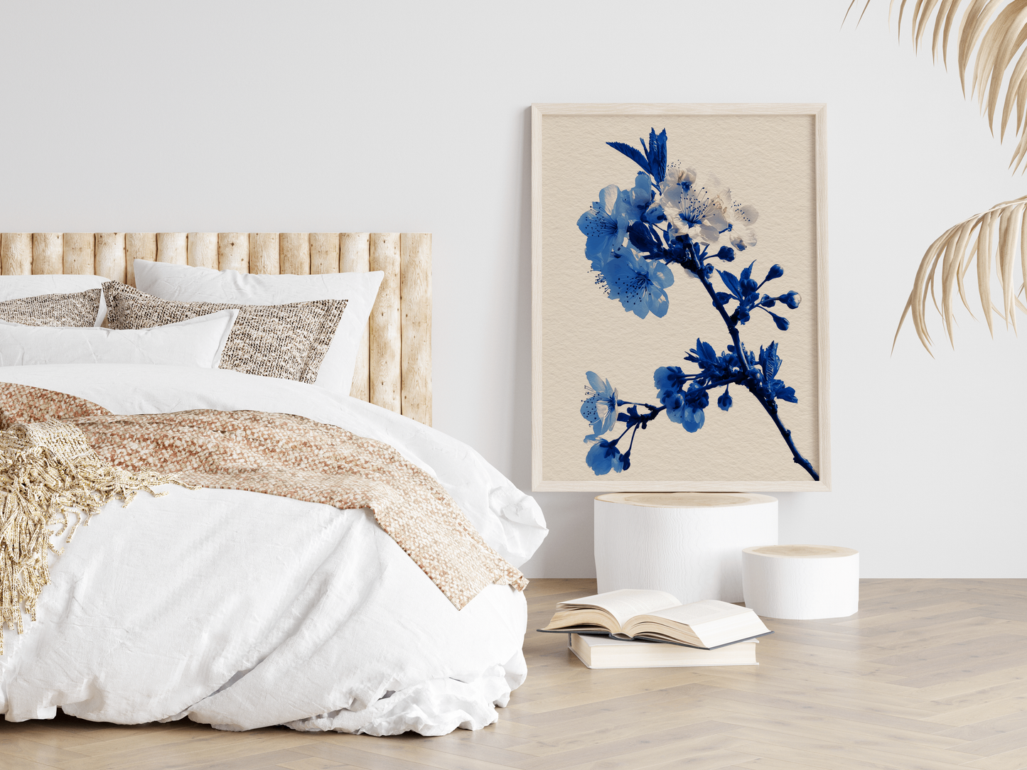 Sakura Watercolor Wall Art | Blue & Blush Japanese Print