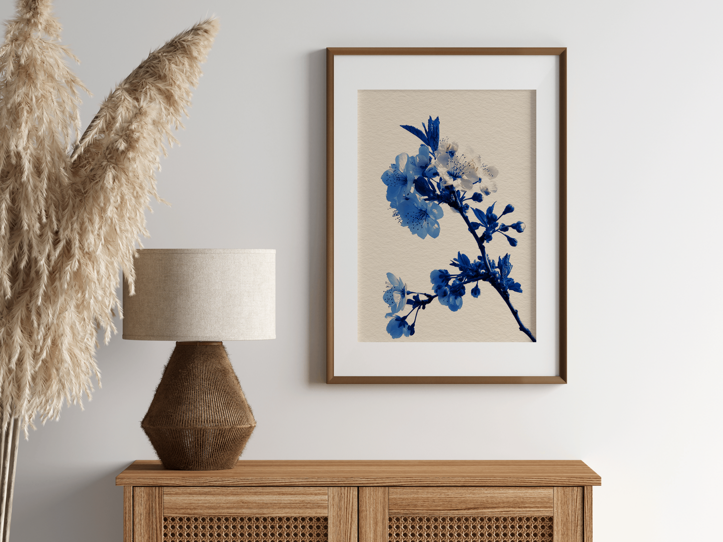 Sakura Watercolor Wall Art | Blue & Blush Japanese Print
