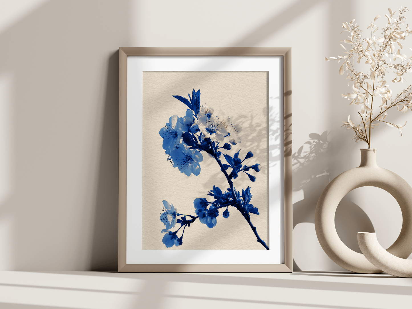 Sakura Watercolor Wall Art | Blue & Blush Japanese Print