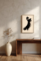 The Reach print in a quiet minimalist living room with warm cream, Yugen Print