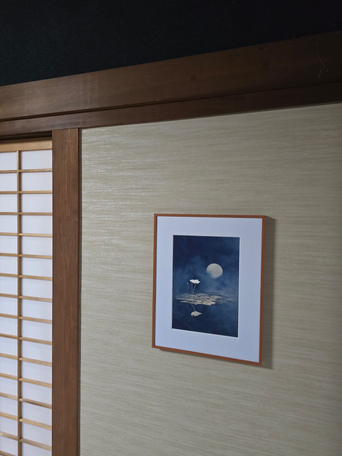 Night Lotus | Japanese Sumi-e Lotus & Moon Print
