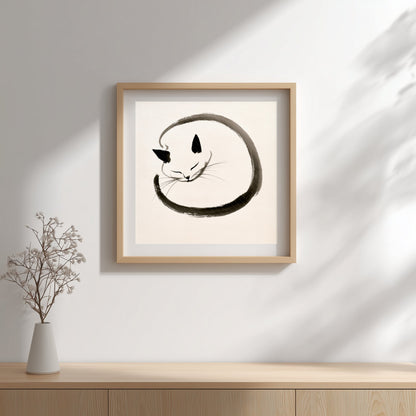 Enso Neko print in a kitchen, Yugen Print